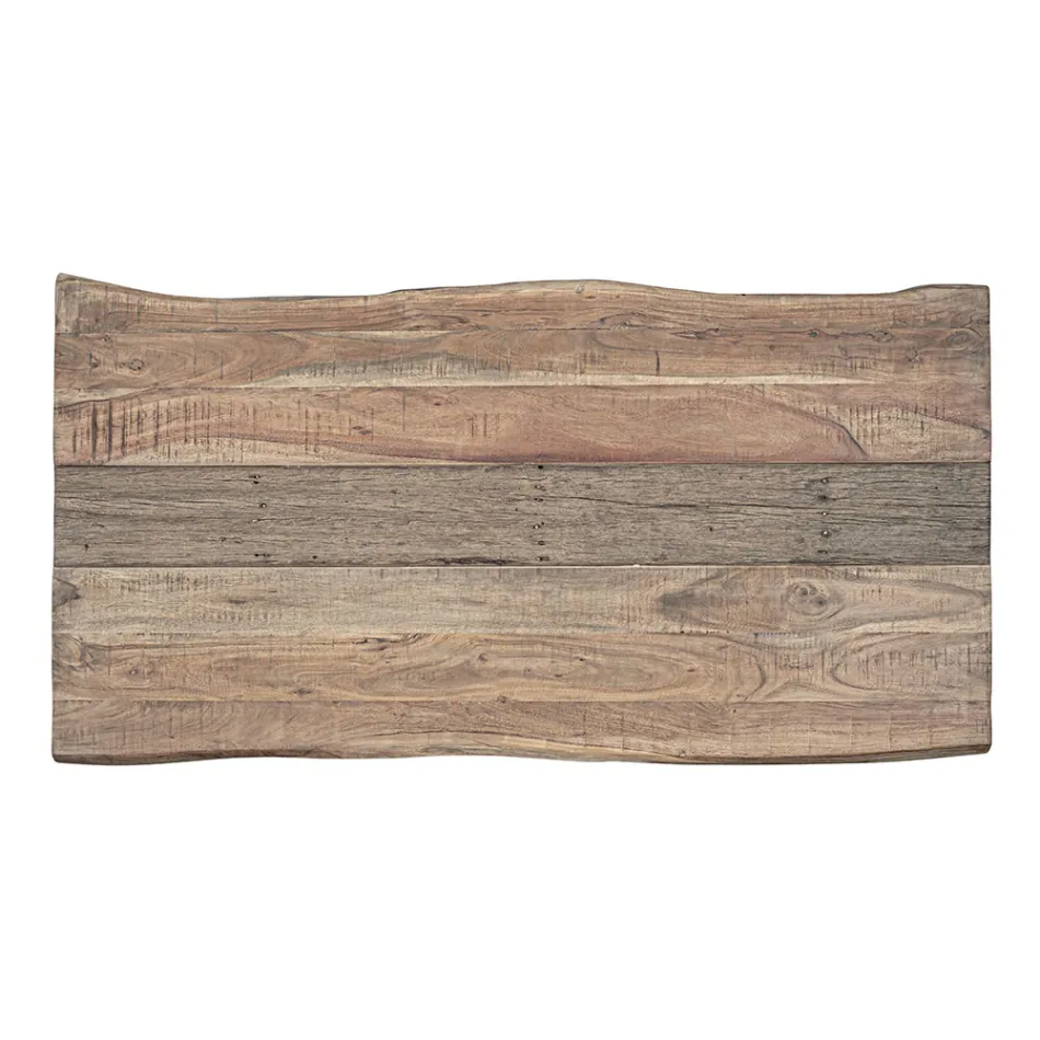 Tisch aus Akazienholz mit recyceltem Einsatz und Homemotion-Stahl - Zalma Viadurini