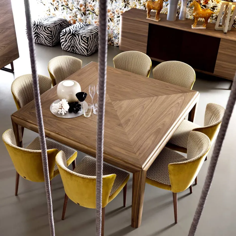 Quadratischer moderner Massivholztisch Grilli York in Italien hergestellt  Viadurini