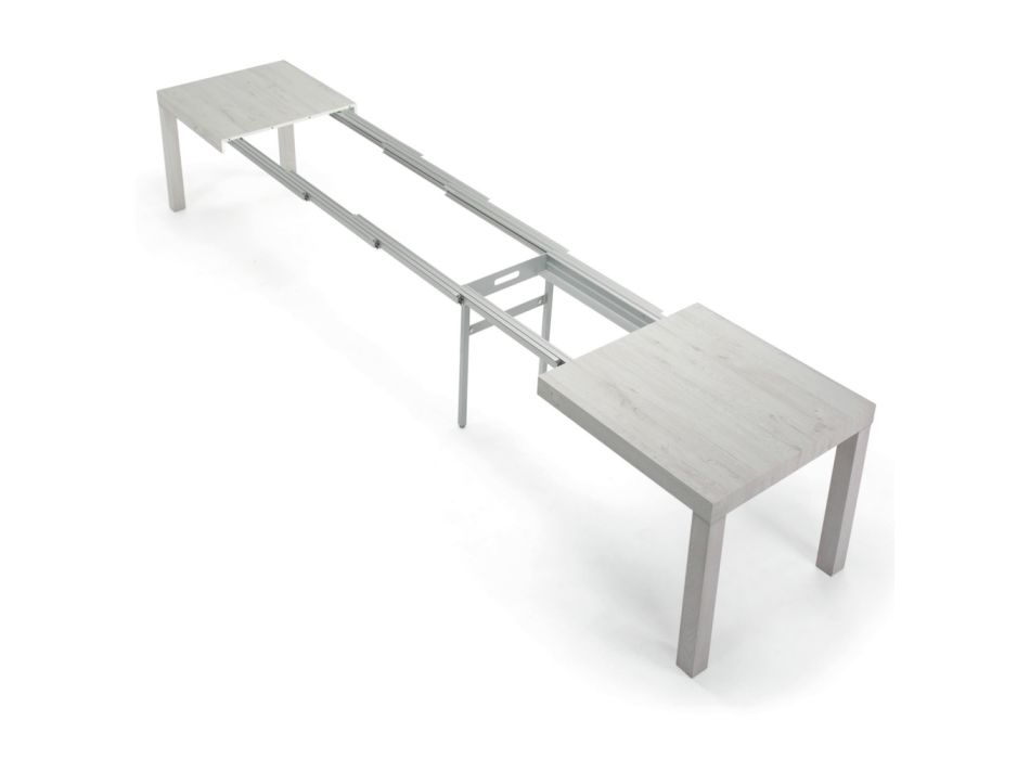 Ausziehbarer Tisch aus Melaminholz bis zu 470 cm, hergestellt in Italien – Gordito Viadurini