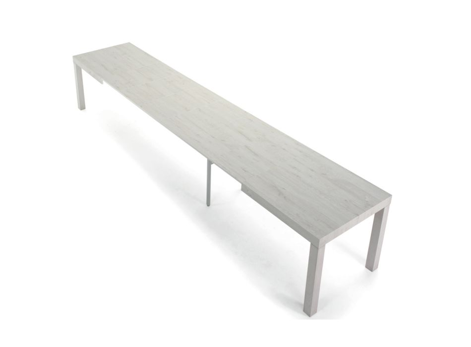 Ausziehbarer Tisch aus Melaminholz bis zu 470 cm, hergestellt in Italien – Gordito Viadurini