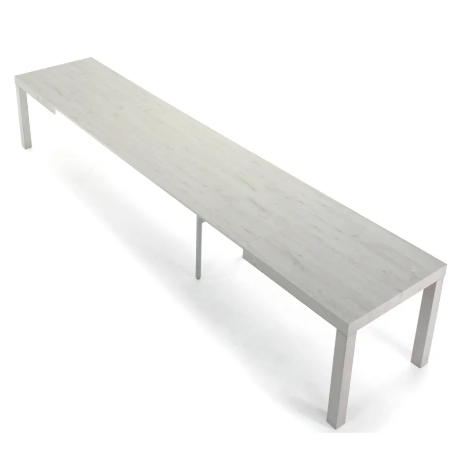 Ausziehbarer Tisch aus Melaminholz bis zu 470 cm, hergestellt in Italien – Gordito Viadurini