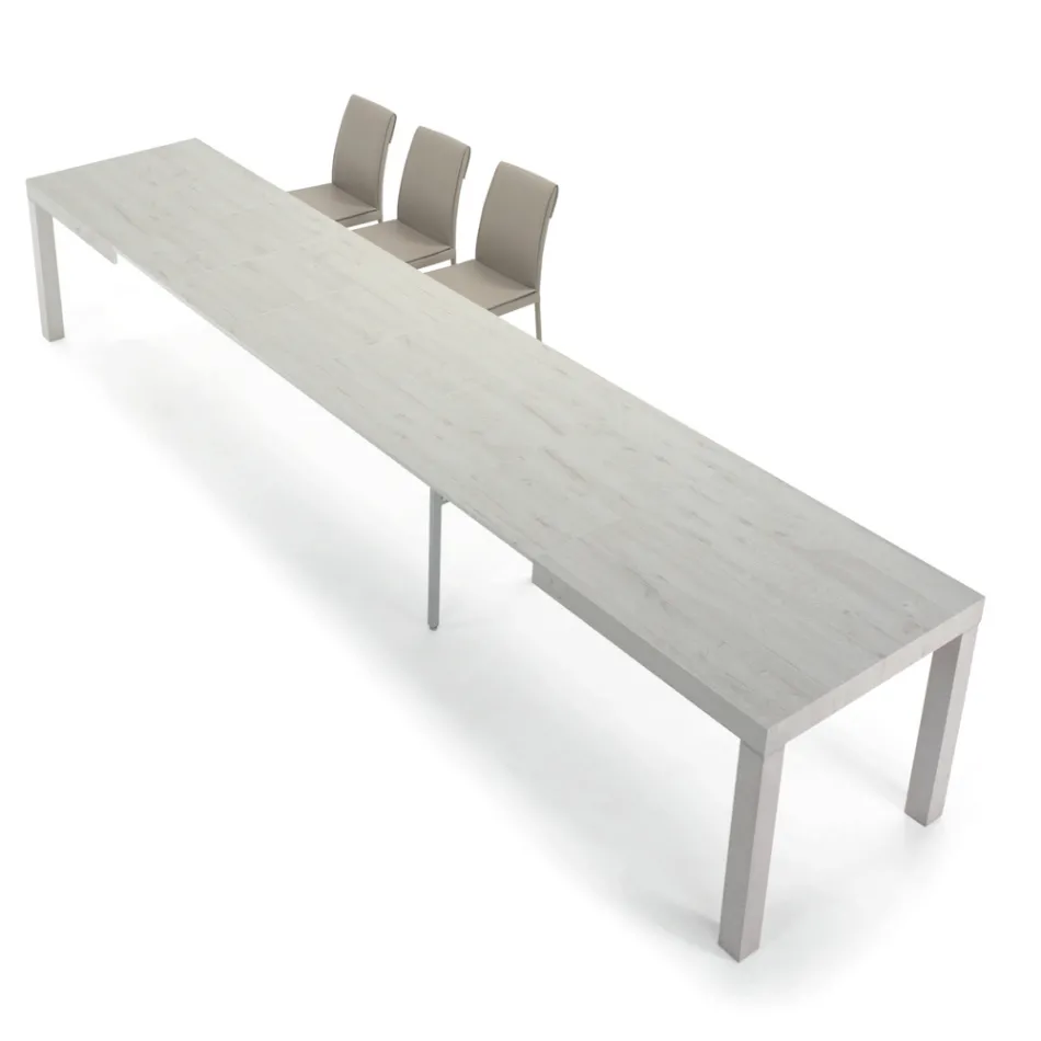 Ausziehbarer Tisch aus Melaminholz bis zu 470 cm, hergestellt in Italien – Gordito Viadurini