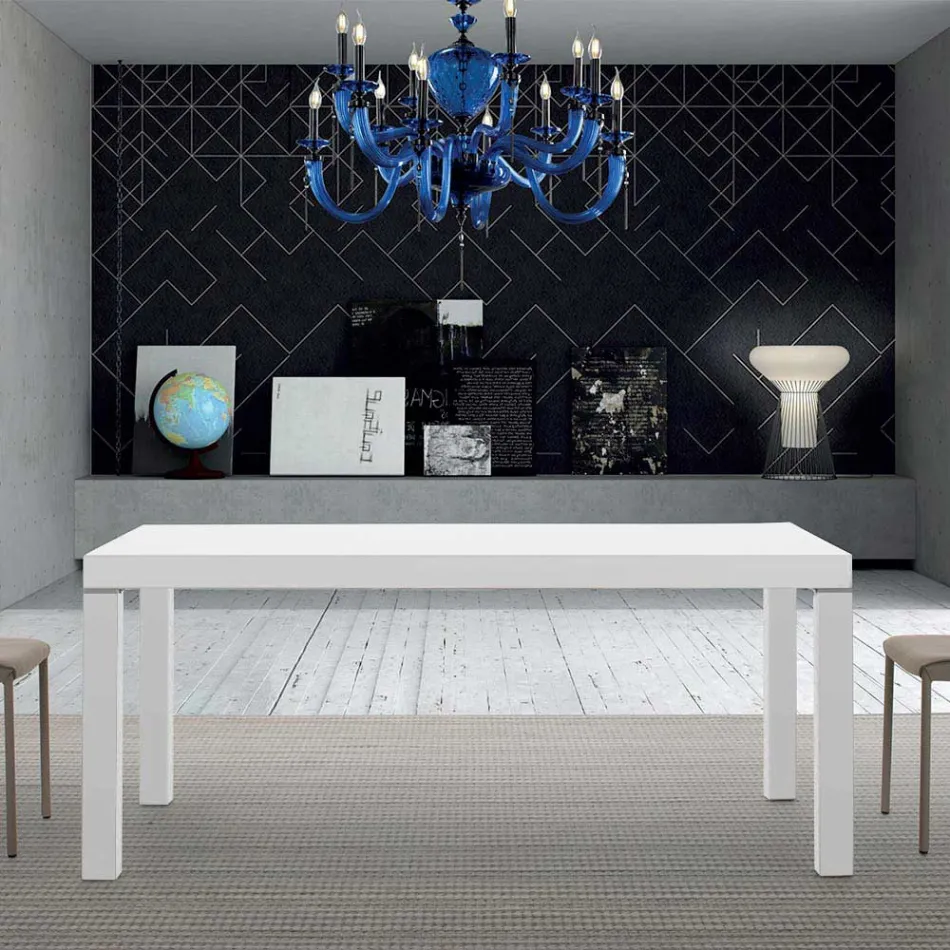 Ausziehbarer Tisch aus Melaminholz bis zu 470 cm, hergestellt in Italien – Gordito Viadurini