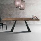 Moderner Tisch aus geknotetem Eichenholz, hergestellt in Italien, Zerba Viadurini