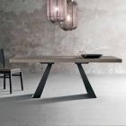 Moderner Tisch aus geknoteter Eiche aus Zerba in Italien Viadurini