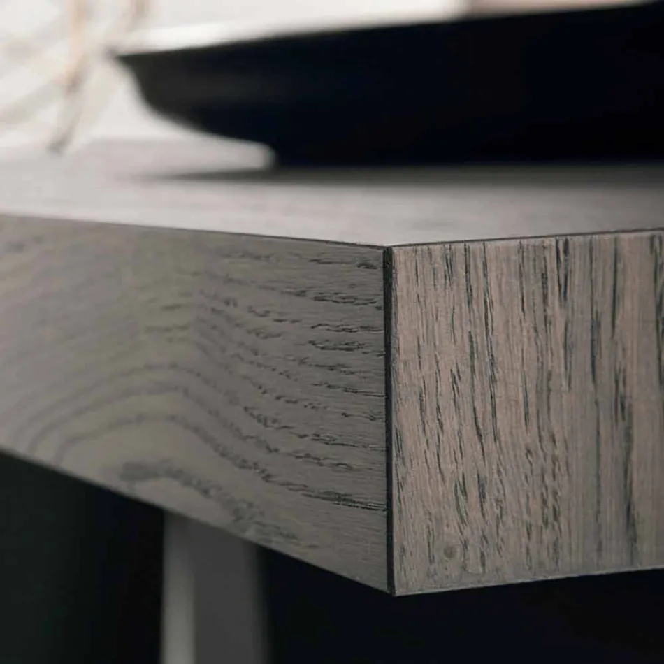 Moderner Tisch aus geknoteter Eiche aus Zerba in Italien Viadurini