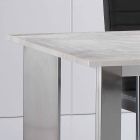 Travertin Stein Tisch mit polierten Stahlbeinen Pompilio Viadurini