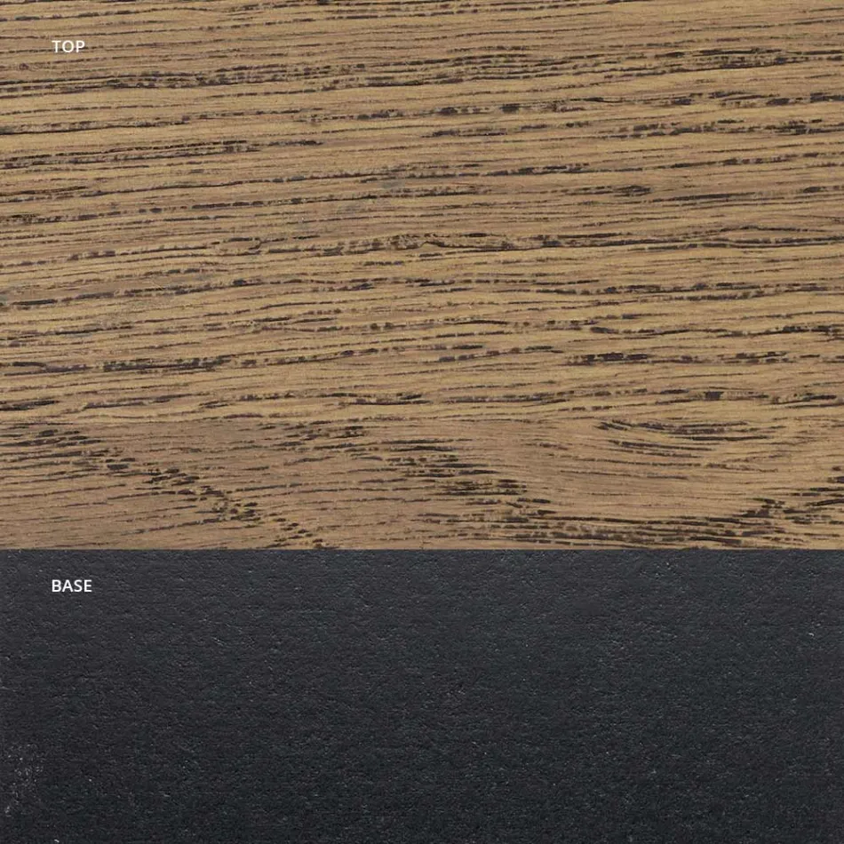 Tisch aus Masellato-Eiche plattiert und Metall Made in Italy - Seoul Viadurini