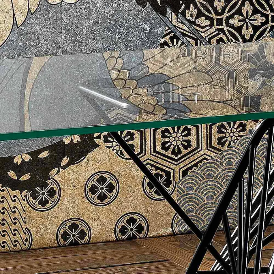 Tisch aus gehärtetem Glas in modernem Design, hergestellt in Italien, Mitia Viadurini