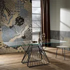 Moderner Designtisch aus gehärtetem Glas, hergestellt in Italien, Mitia Viadurini