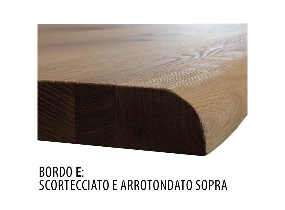 Living Table in Massellato Oak Verfügbar in verschiedenen Kanten Made in Italy - Treebeard Viadurini