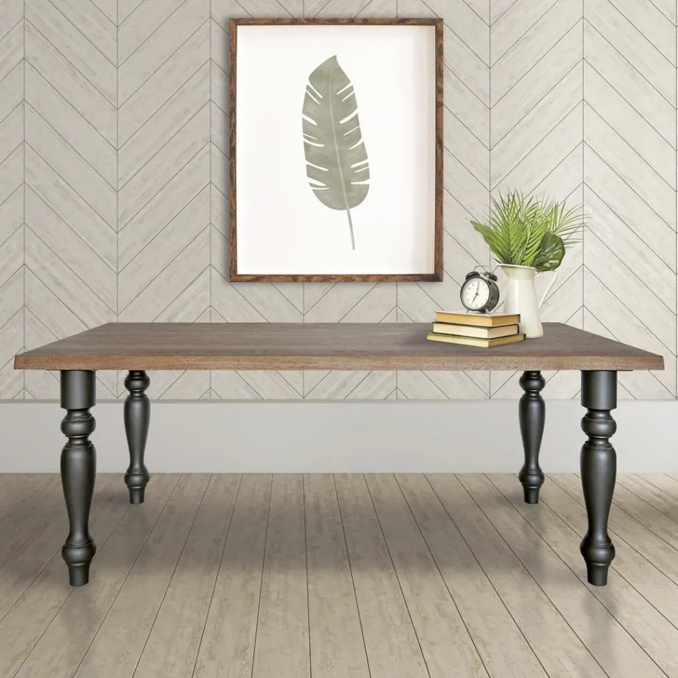 Wohnzimmertisch aus massiver Eiche Made in Italy - Geolier Viadurini