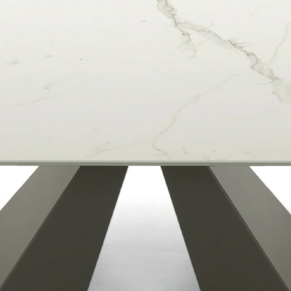 Moderner ausziehbarer Tisch bis 278 cm aus Made in Italy Keramik – Dalmatiner Viadurini