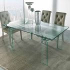 Moderner Tisch komplett aus gehärtetem Glas Atlanta Viadurini