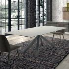 Moderner rechteckiger Tisch aus Keramik und Stahl, hergestellt in Italien – Settimmio Viadurini