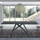 Moderner rechteckiger Tisch aus Keramik und Stahl, hergestellt in Italien – Settimmio Viadurini