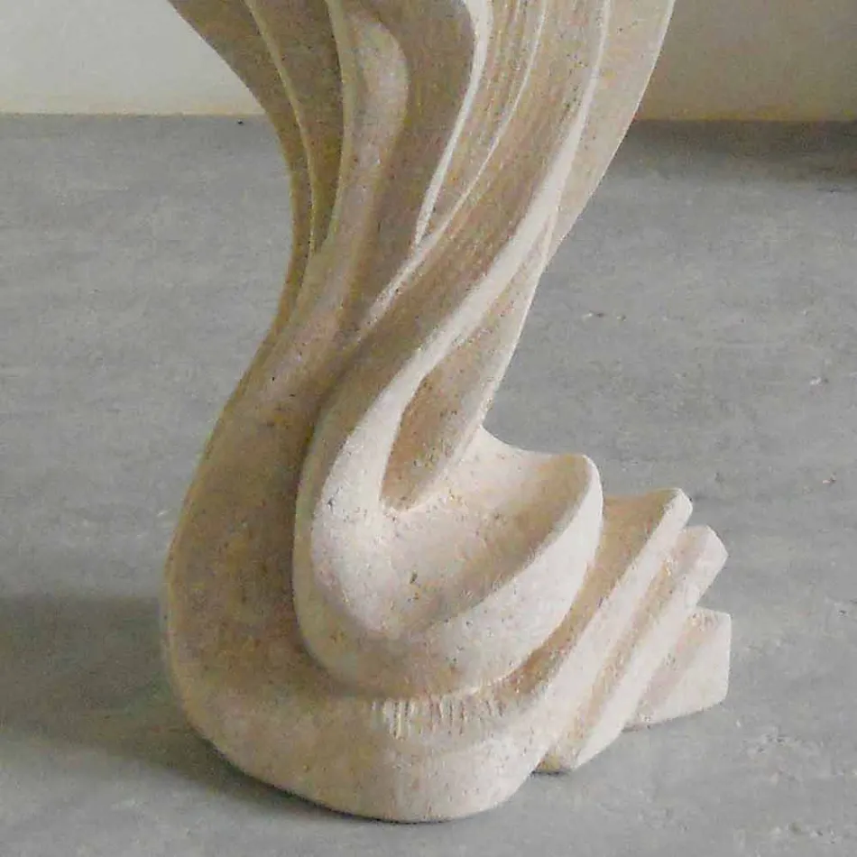 ovaler Steintisch mit Glasplatte modernem Design Agave Viadurini