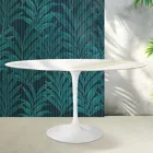 Saarinen Ovaler Tulpentisch H 74 cm in Florim Calacatta Gold Gloss Keramik - Scharlachrot Viadurini