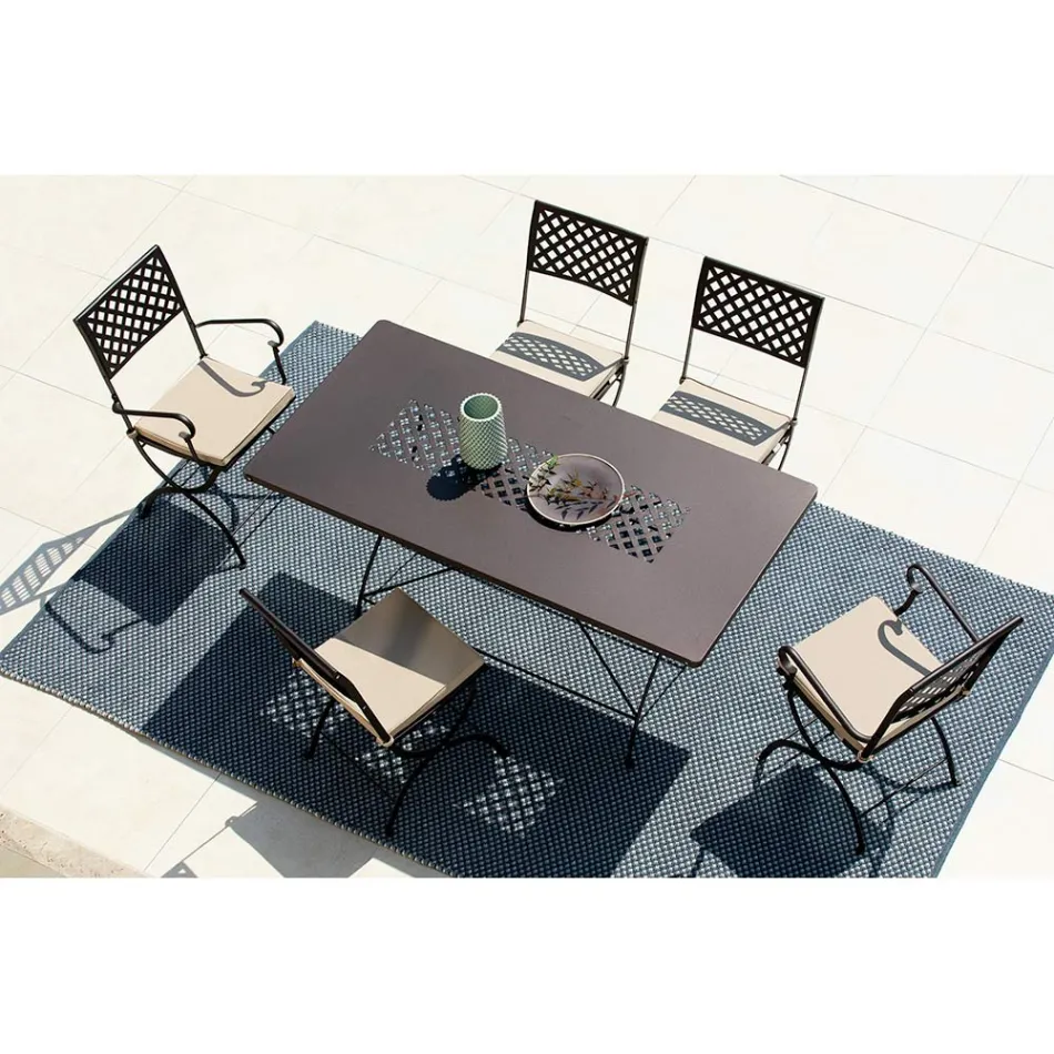 Outdoor-Klapptisch aus verzinktem Stahl Made in Italy - Selvaggia Viadurini