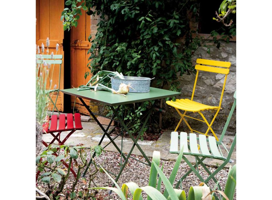 Klappbarer Gartentisch aus verzinktem Stahl Made in Italy - Akila Viadurini