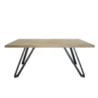 Plated Table aus geknoteter Masellato-Eiche und Metall Made in Italy - Luanda Viadurini