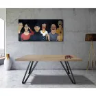 Plated Table aus geknoteter Masellato-Eiche und Metall Made in Italy - Luanda Viadurini