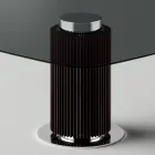 Esstisch mit quadratischer Glasplatte und Holzsockel Made in Italy - Kuadro Viadurini