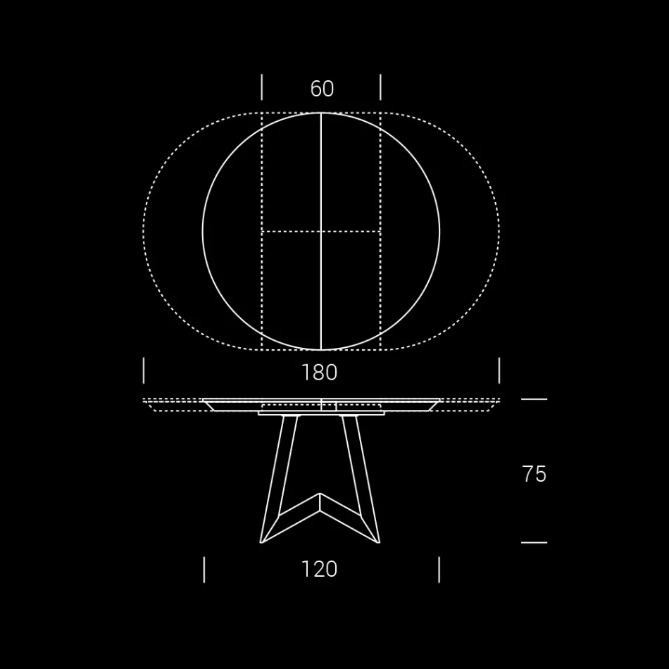 Runder Esstisch mit ausziehbarer Platte bis 180 cm Made in Italy - Muschio Viadurini