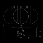 Runder Esstisch ausziehbar auf 270 cm aus Keramik Made in Italy - Muschio Viadurini