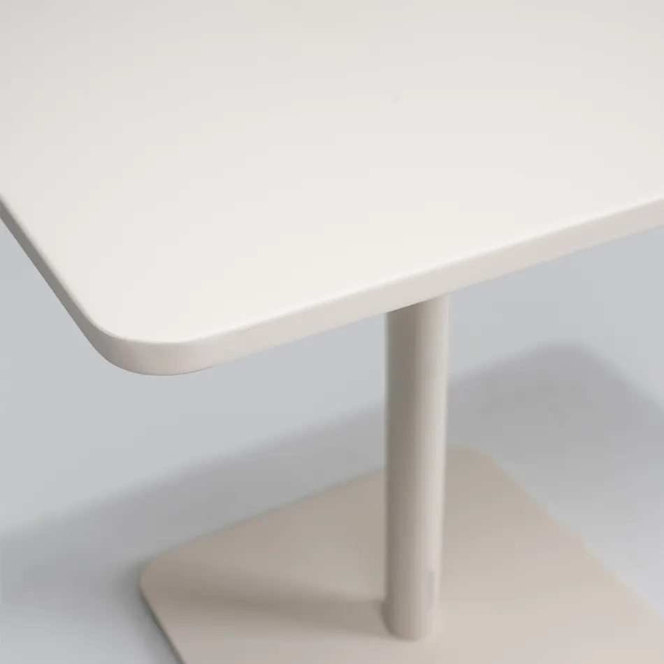 Quadratischer Tisch 80x80 cm Outdoor aus Beige Aluminium - Alfresco Viadurini