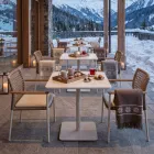 Quadratischer Tisch 80x80 cm Outdoor aus Beige Aluminium - Alfresco Viadurini