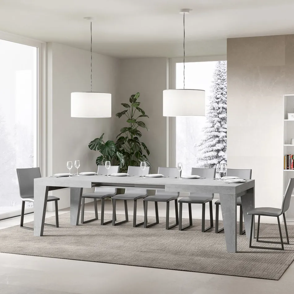 Quadratischer Tisch, ausziehbar auf 440 cm, aus Holz, hergestellt in Italien – Blume Viadurini