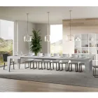 Quadratischer Tisch, ausziehbar auf 440 cm, aus Holz, hergestellt in Italien – Blume Viadurini