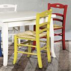 Ausziehbarer quadratischer Tisch und 4 farbige Stühle, hergestellt in Italien – Koralle Viadurini