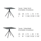 Quadratischer Gartentisch aus verzinktem Stahl Made in Italy - Ralph Viadurini