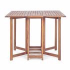Quadratischer Tisch im Freien aus Akazienholz mit 4 Klappstühlen - Salbei Viadurini