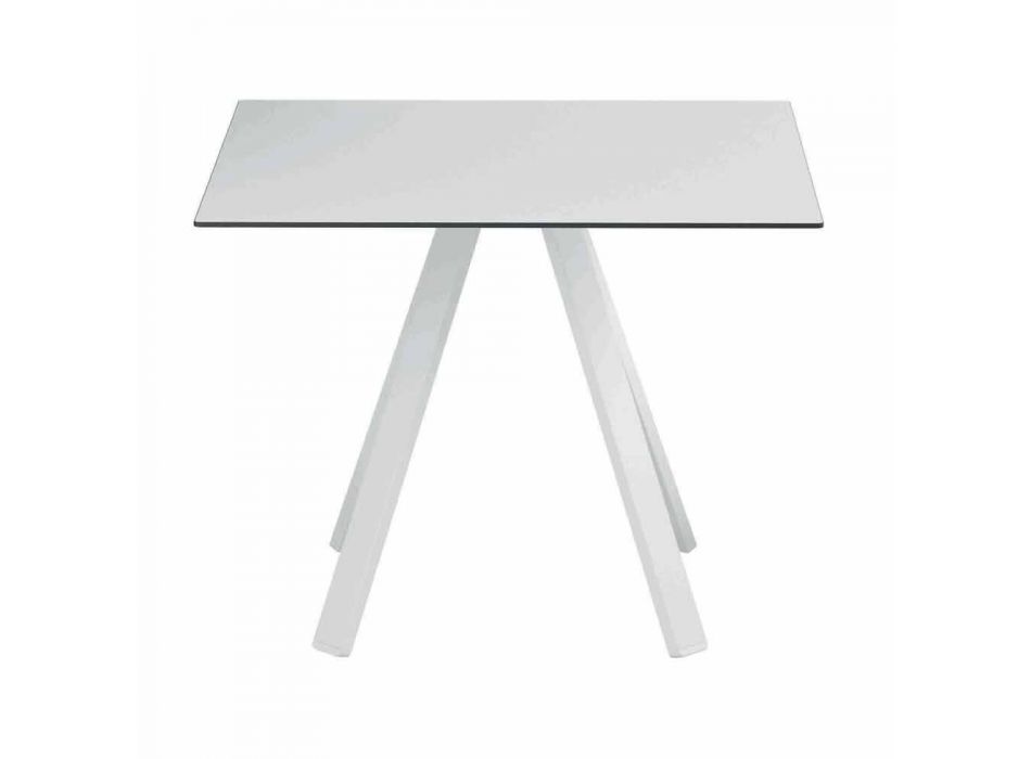 Quadratischer Tisch im Freien aus Metall und HPL Made in Italy - Deandre Viadurini