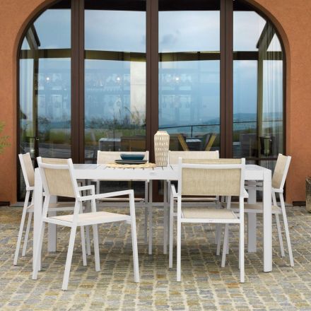 Rechteckiger Tisch ausziehbar auf 240 cm für den Außenbereich aus Aluminium - Sheet Viadurini