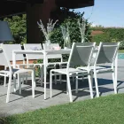 Rechteckiger Gartentisch aus Aluminium und Steingut - Lunara Viadurini