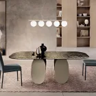 Rechteckiger Tisch aus gehämmertem Glas, rückseitig versilbert, hergestellt in Italien - Almo Viadurini