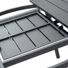 Ausziehbarer runder Tisch aus anthrazitfarbenem Aluminium (170 cm) - Rivara Viadurini