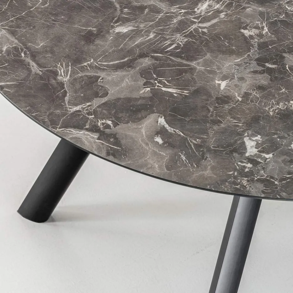 Runder Tisch ausziehbar auf 170 cm aus geschichtetem HPL - Convivio Viadurini