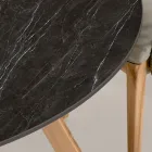 Runder Gartentisch aus schwarzer Marquinia-Keramik Made in Italy - Pegaso Viadurini