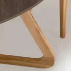 Runder Außentisch aus Pulpis-Braun-Keramik Made in Italy - Pegaso Viadurini