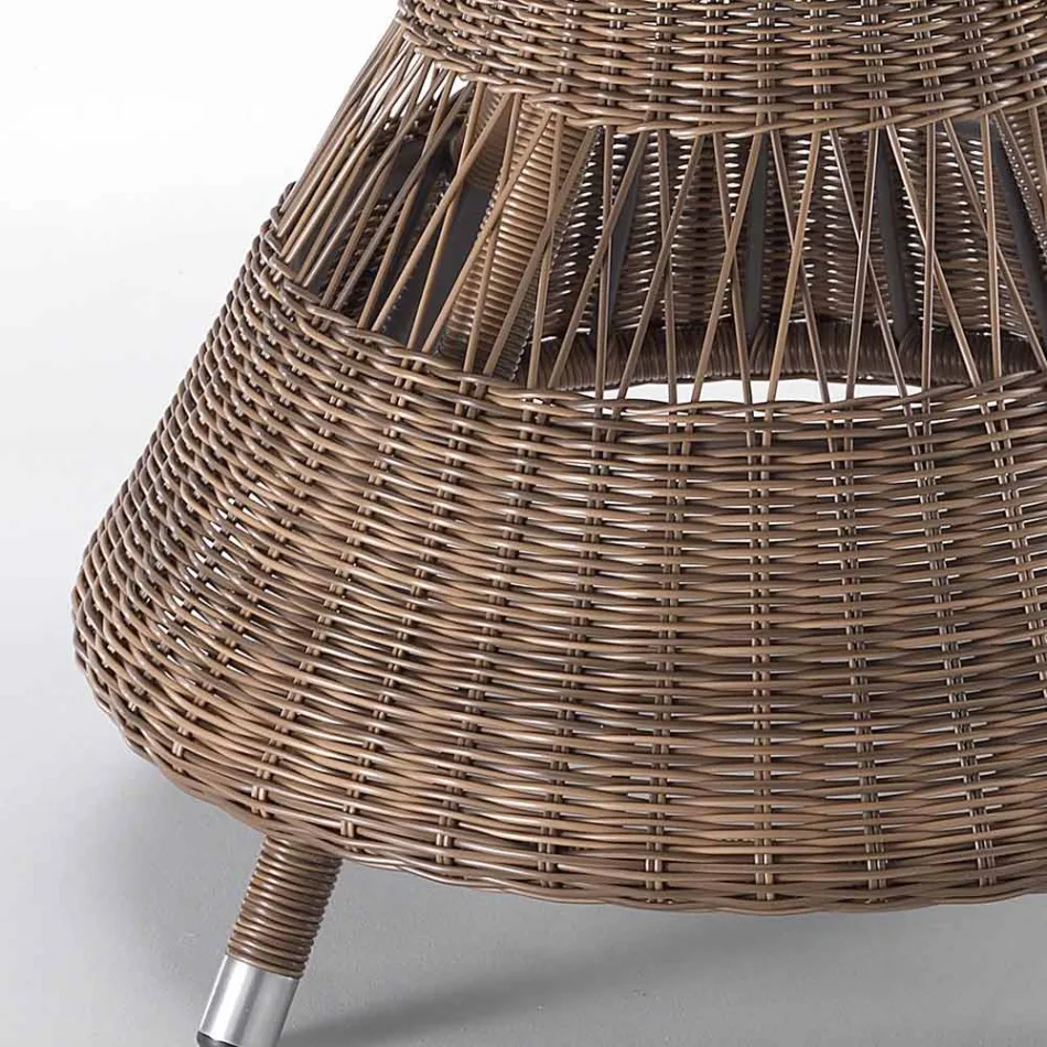 Runder Gartentisch mit 4 Sesseln mit Armlehnen - Gigi Viadurini