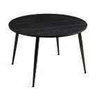 Runder Sechssitzer-Tisch mit MDF-Platte und Metallgestell - Croma Viadurini