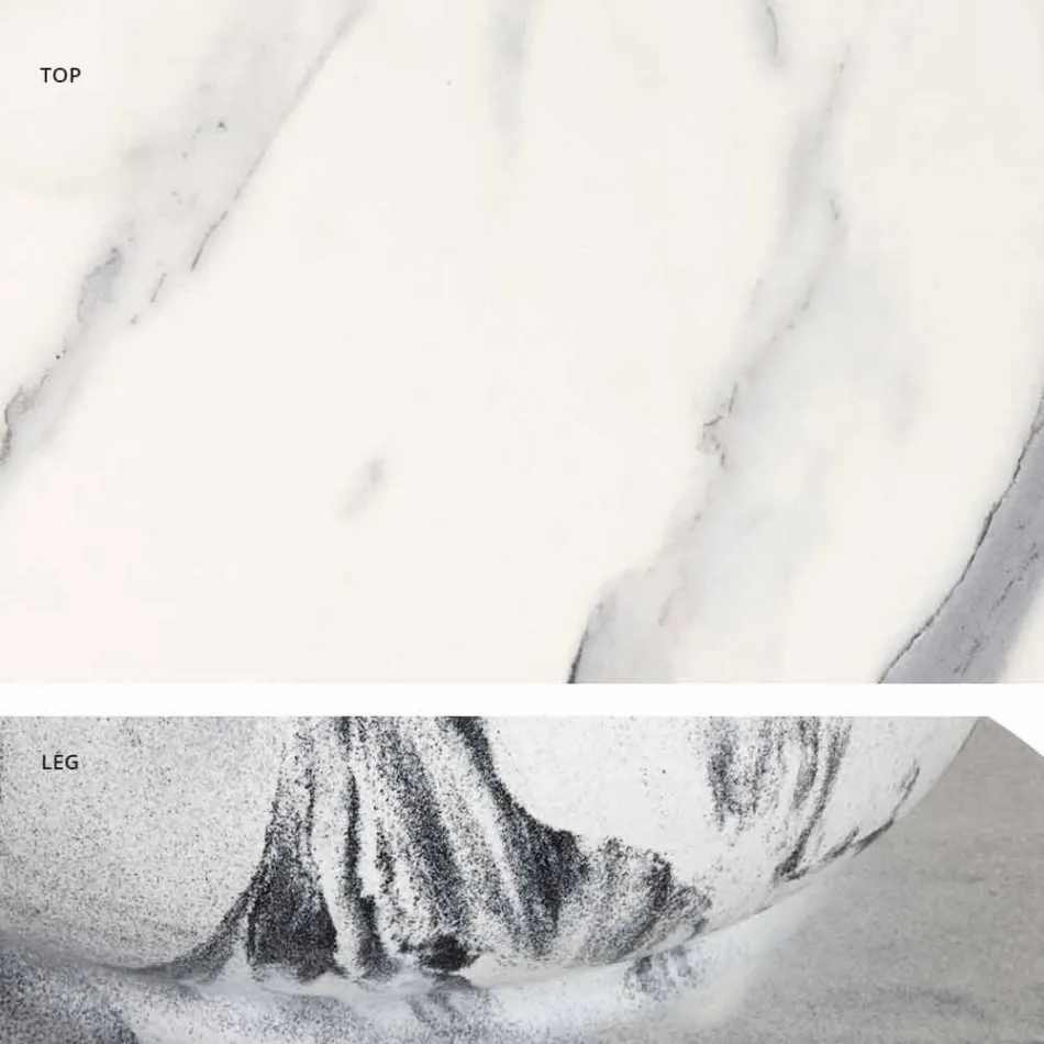 Runder Tisch im klassischen Design mit Platte aus Ø140 und HPL - 19. Jahrhundert von Slide Viadurini