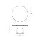 Runder Tisch im klassischen Design mit Platte aus Ø140 und HPL - 19. Jahrhundert von Slide Viadurini