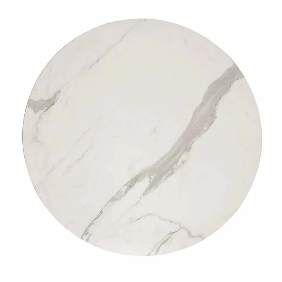 Runder Tisch im klassischen Design mit Platte aus Ø140 und HPL - 19. Jahrhundert von Slide Viadurini