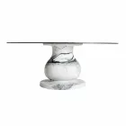 Runder Tisch im klassischen Design mit Platte aus Ø140 und HPL - 19. Jahrhundert von Slide Viadurini